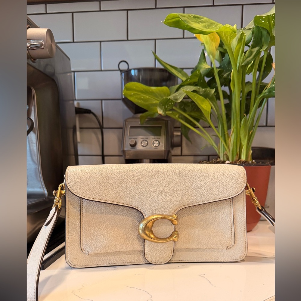 Coach Tabby 26 Chalk Pebble Leather Crossbody Bag 73995